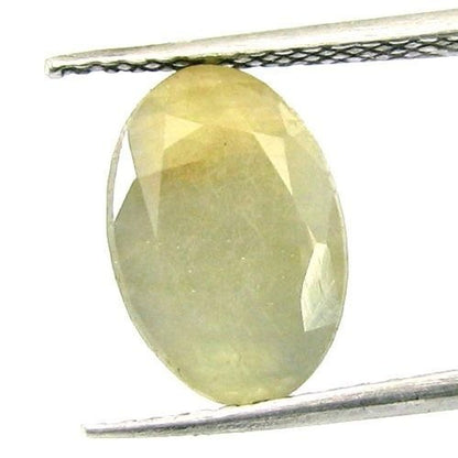 4.7Ct Natural Yellow Sapphire (Pukhraj) Oval Faceted Gemstone