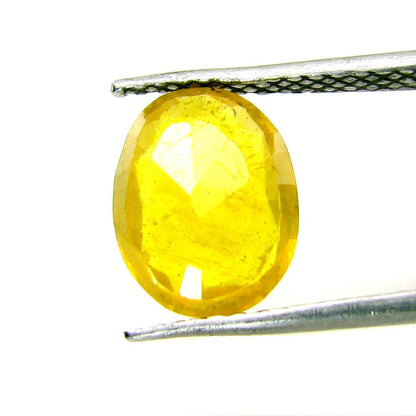 3.4Ct Natural Yellow Sapphire (Pukhraj) Oval Cut Gemstone for Jupitor Guru