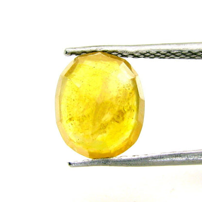 4.3Ct Natural Yellow Sapphire (Pukhraj) Oval Cut Gemstone for Jupitor Guru