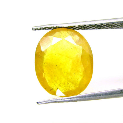 5.9Ct Natural Yellow Sapphire (Pukhraj) Oval Cut Gemstone for Jupitor Guru