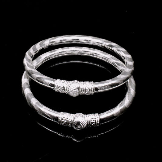 Real Silver Bangles Bracelet 5.7cm